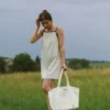 Лляний сарафан з контрастним оздобленням "Сара" прямого крою - Зображення 4